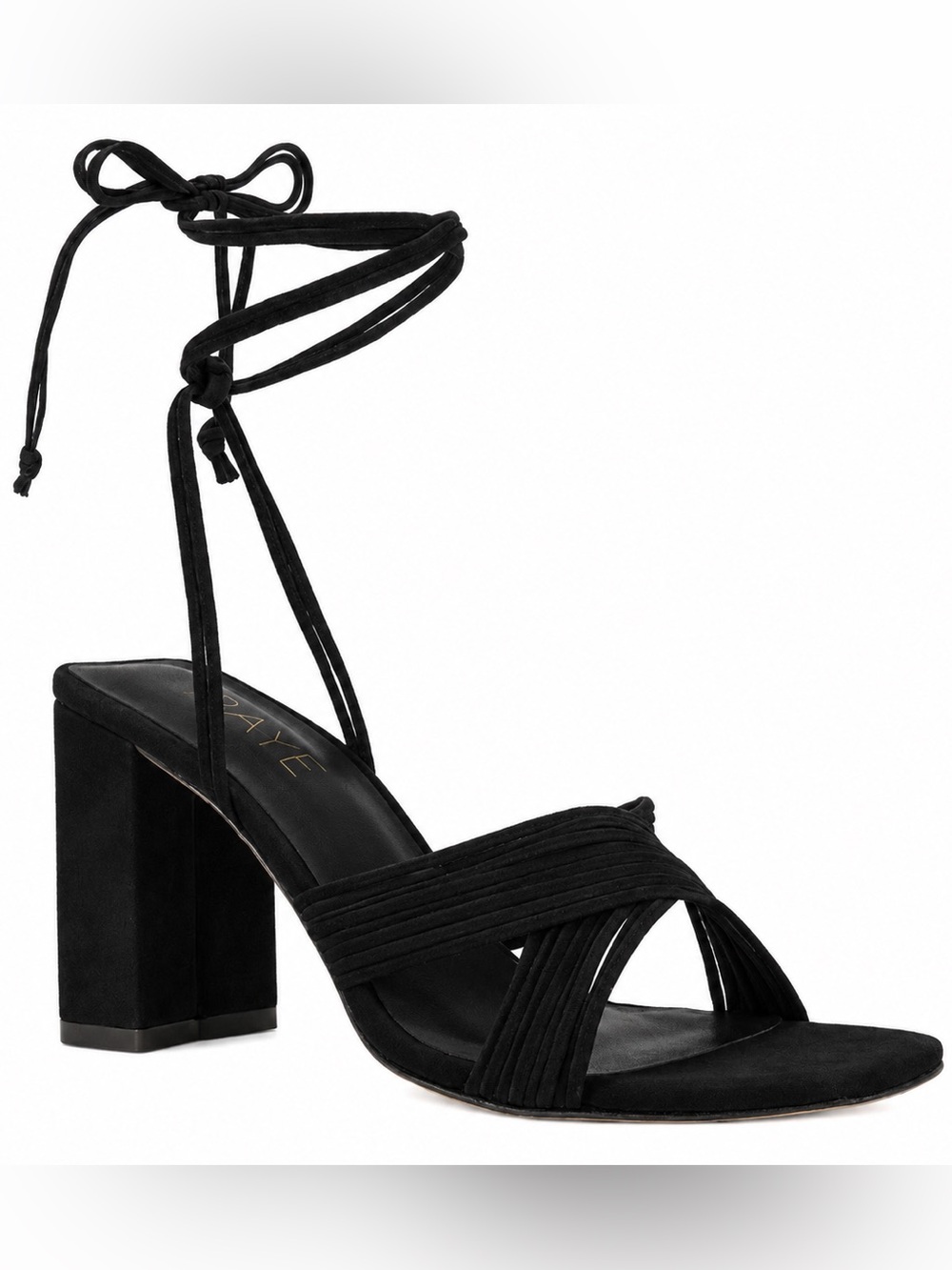RAYE Gian Black Suede Heels Size 6 | Strappy Block Heel Sandals - Picture 11 of 11